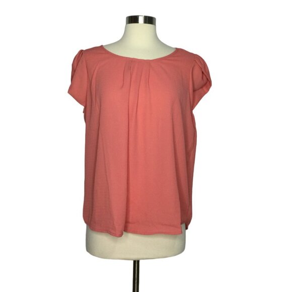 Haute Monde Women's Short Sleeve Blouse Orange Size X-Large‎ NWT - Picture 1 of 5